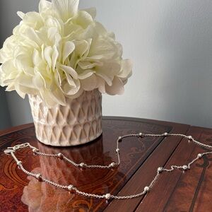 Lois Hill Sterling Silver Long Bead Necklace